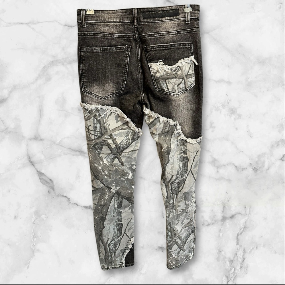 ROCKSTAR ORIGINAL Men's Dark Grey Slim Fit Cargo Jean 30 New With Tags - Picture 2 of 5